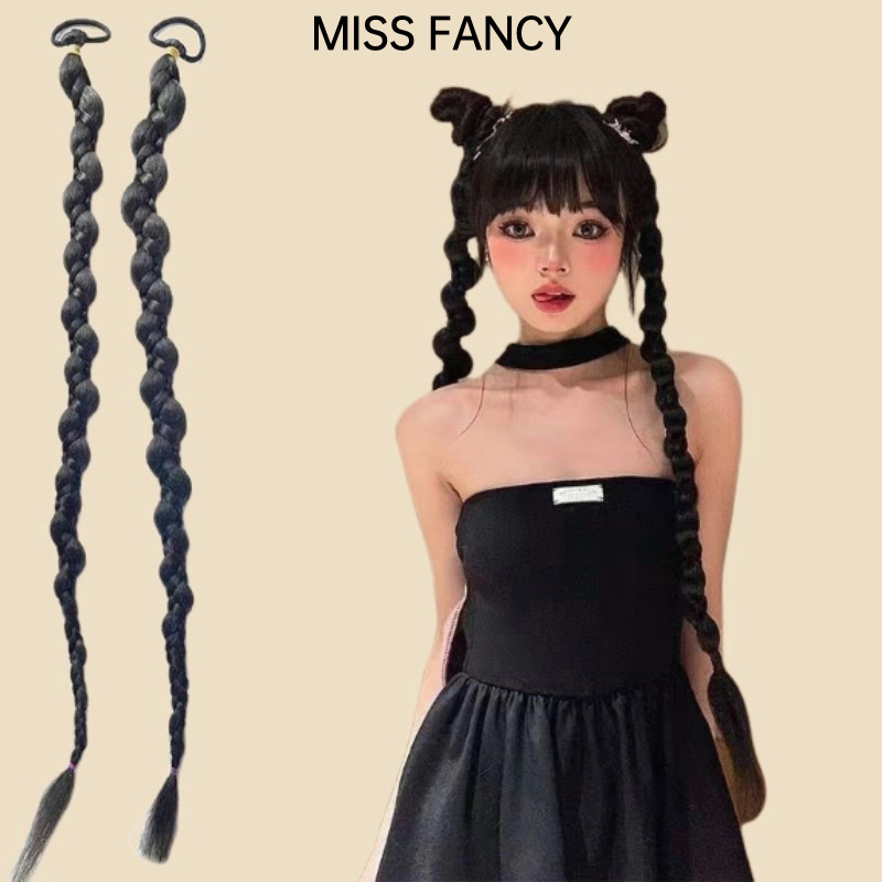 Tóc giả MISS FANCY 70cm thắt bím dài 2 bên | Shopee Việt Nam