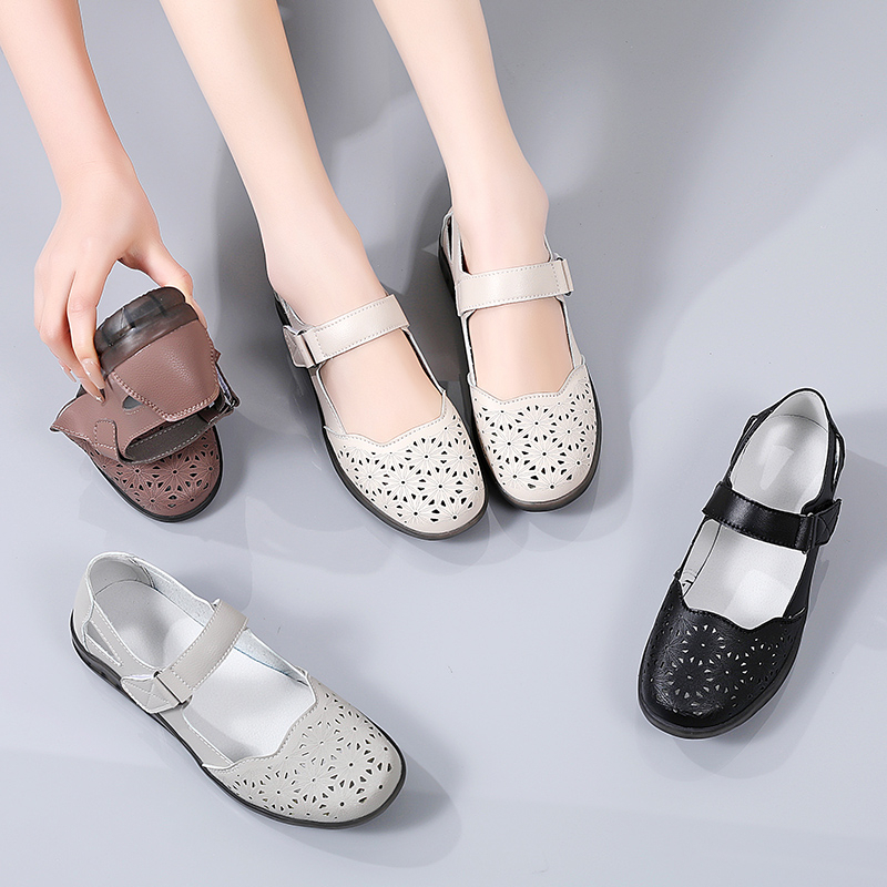 Product image Giày Lười Da Thật Đế Mềm Chống Trượt Thời Trang Cho Phụ Nữ Trung Niên 1