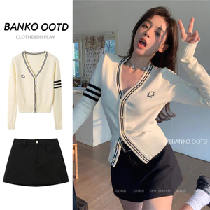 【Hàng giao ngay】Áo len cardigan dài tay dáng rộng phong cách Hàn Quốc giá rẻ dành cho nữ