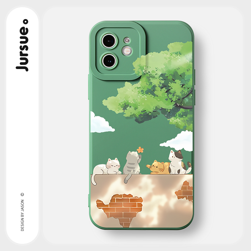Ốp lưng JURSUE mềm chống sốc hình dễ thương đẹp độc lạ Cho iPhone 17 Air 16 15 14 13 12 11 Pro Max SE 2020 X XR XS ip 8 7 Plus Y3239