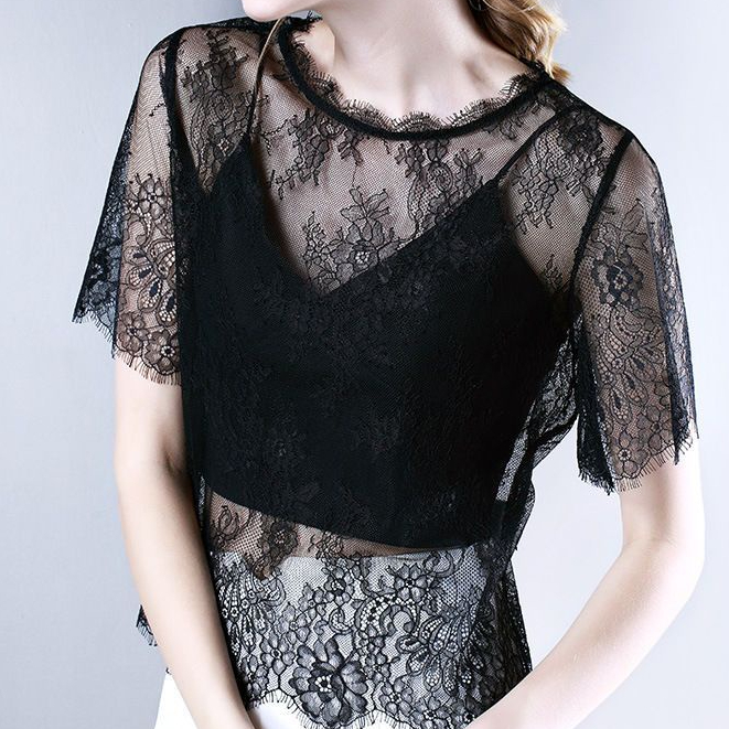 Milyfashion Pure Desire All-Match Mi Ren Nhìn Xuyên Qua Top Giữa Tay Đáy Áo Sơ Mi