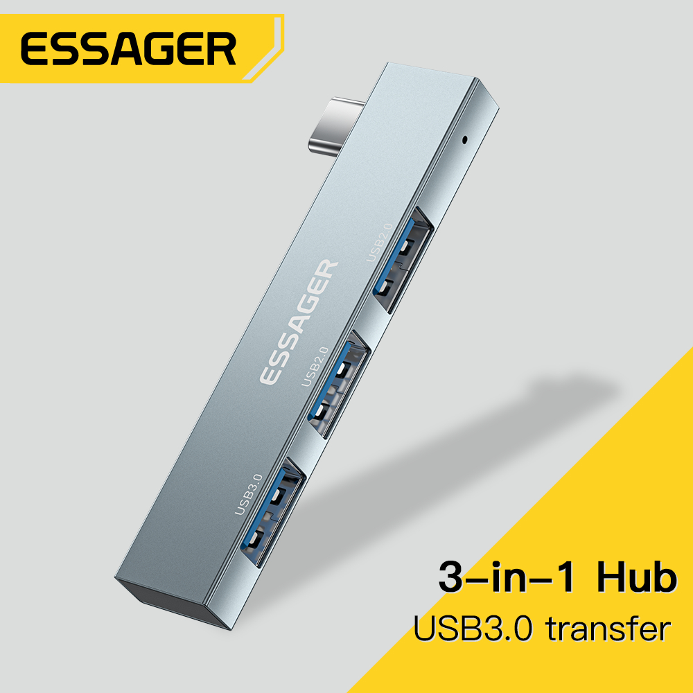 Essager HUB Chia Cổng USB Type c HUB 5Gbps 3 Trong 1