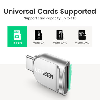 Đầu đọc thẻ nhớ UGREEN TF USB C Micro SD dung lượng cao 2TB với cổng OTG USB 3.0 5Gbps Type-C