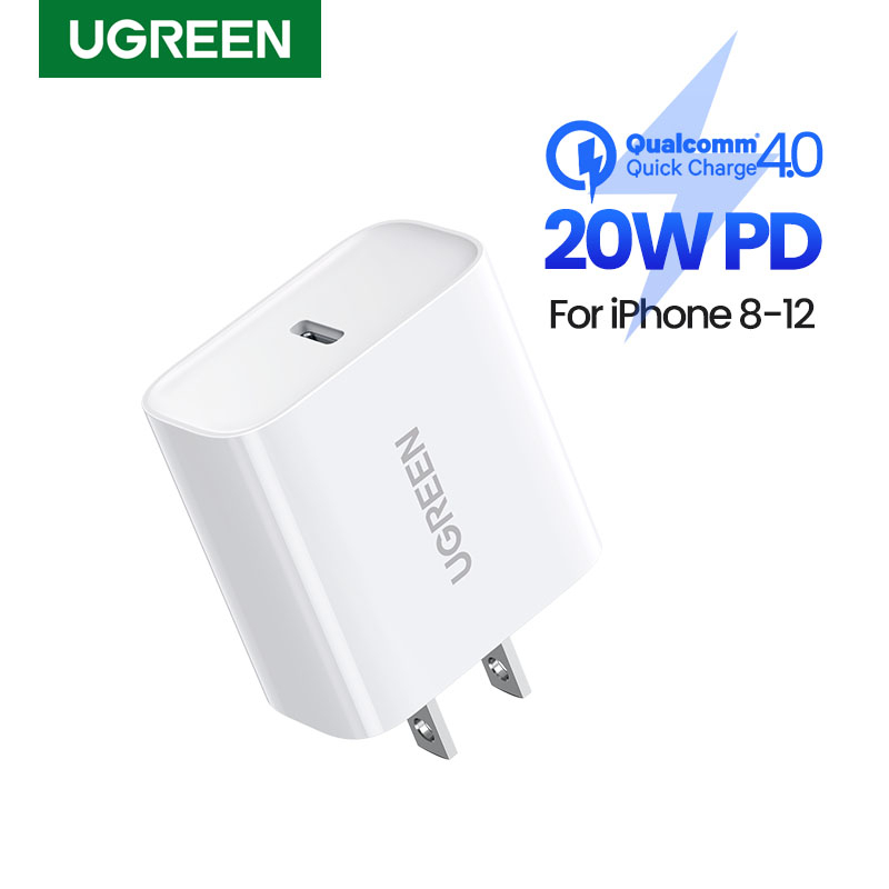 Cốc sạc nhanh USB CUGREEN 20W thích hợp cho iPhone 12 13 14 Pro Max/ Samsung/ Xiaomi 12/ Huawei/ iPad Gen 9