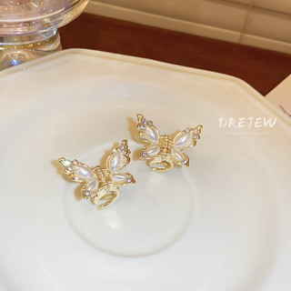 DREJEW Kẹp tóc kiểu bướm nhỏ đính ngọc trai thời trang