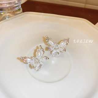 DREJEW Kẹp tóc kiểu bướm nhỏ đính ngọc trai thời trang