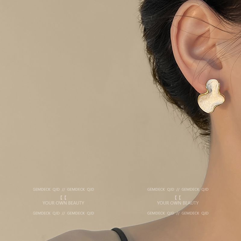 Ánh Sáng Sang Trọng Ngọc Trai Kẻ Sọc Kim Cương Kẹp Tai Tinh Tế Opal Không Cần Xuyên 2025 Phụ Kiện Thời Trang Nữ Mới