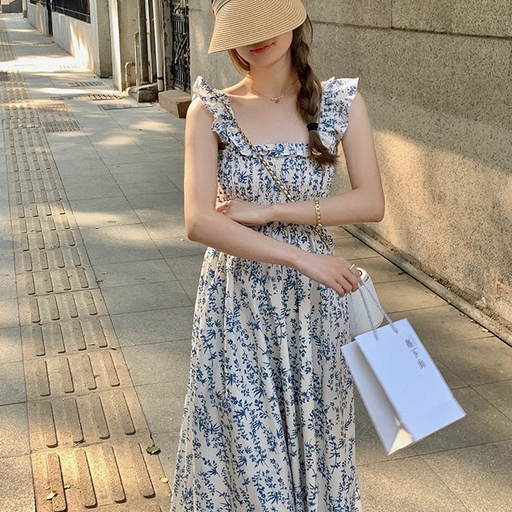 Đầm Hoa Tay Phồng Thời Trang Mùa Hè Mới