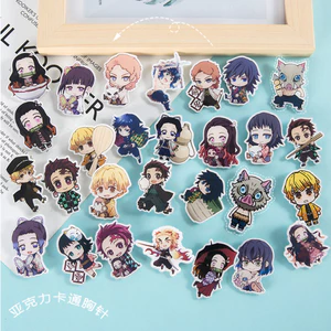 Huy Hiệu Cài Áo Bằng Acrylic Hình Hoạt Hình Demon Slayer Tanjirou Nezuko Butterfly Ninja