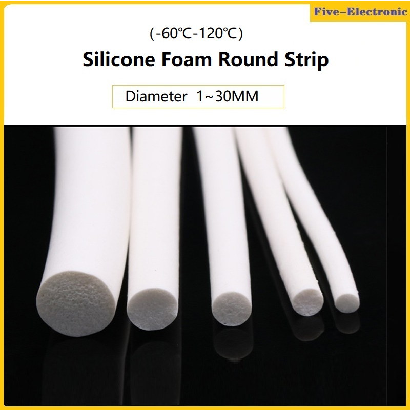 1/5/10Meter Silicone Foam Round Strip Sealing Gasket Sponge Strip ...