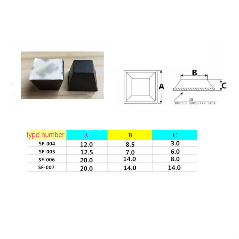 Tự Dính Nâng Miếng Lót Cao Su Đen Nội Thất Chân Bảo Vệ Cho Bàn Ghế Loa Laptop Hỗ Trợ Thiết Bị Giá Đỡ