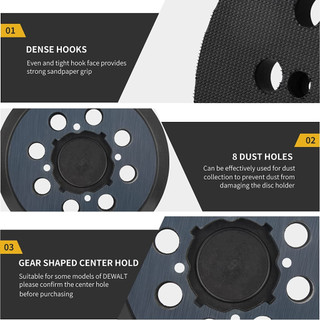 Miếng Đệm Thay Thế Cho Dewalt ,5Inch 8 Lỗ Và Loop Dw-64233 & N Dewalt ,5Inch329079 Tấm Đệm Chà Nhám Tương Thích Với Máy Chà Nhám DWE6421-B2 / 6421-B3 DWE6423 / 6423K Dfe6421 / 6421K, 4 Lỗ Vít