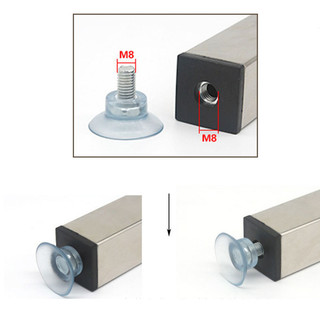 4 Cốc Hút PVC kèm vít M6/M8, móc hút cửa sổ kính, dụng cụ treo bàn kính hàng ngày