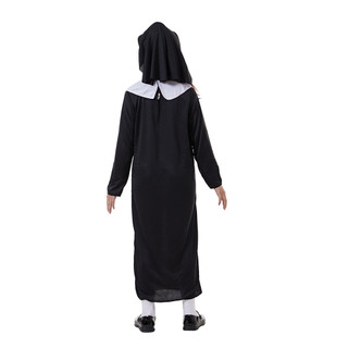 Bé Gái Đáng Yêu Nun Trang Phục Halloween Trẻ Em Người Lớn Mẹ Cao Cấp Trang Phục Đen Mary Linh Mục Truyền Thống Nữ Tu Trang Phục Cha Mẹ-Con Trò Chơi Tiệc Đen Wed Họ Addams Cosplay Dacce Dress