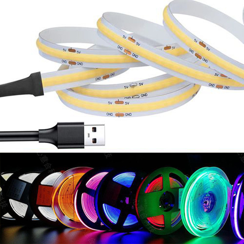 Dây Đèn Led DC 5V COB USB 5mm 8mm RA 90 Độ Sáng Cao | Shopee Việt Nam