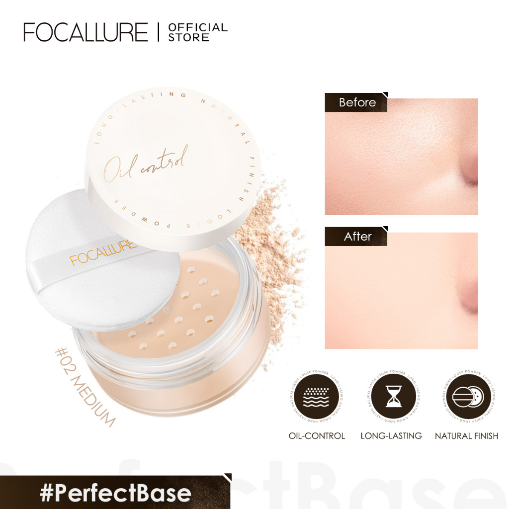 Ảnh Phấn phủ trang điểm FOCALLURE dạng bột kiềm dầu mềm mại tự nhiên 12g 1
