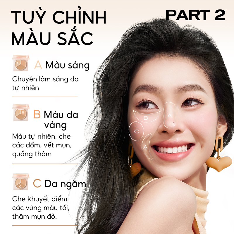 Ảnh Bảng kem che khuyết điểm COLORKEY 3 màu mịn lâu trôi 3.9g 1