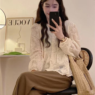 Áo Sơ Mi Nữ Tay Dài Phồng Cổ Chữ V Thêu Hoa Phong Cách Baju Baju Wanita Lengan Panjang Hàng Mới Có Sẵn