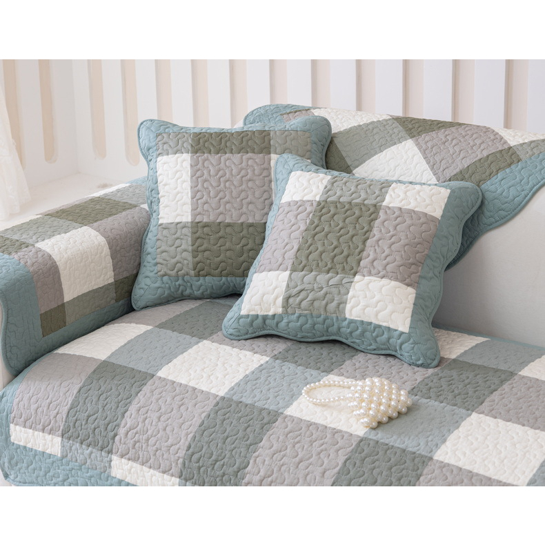 Vỏ Bọc Đệm Ghế Sofa Chữ L Chống Trượt Bằng Cotton Nguyên Chất