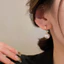 Bông tai titan không gỉ mạ vàng 18k thiết kế ngọc trai nhân tạo thời trang thanh lịch dành cho nữ