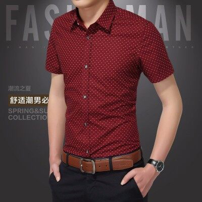 Áo Sơ Mi Nam Ngắn Tay Họa Tiết Hoa Văn Mới