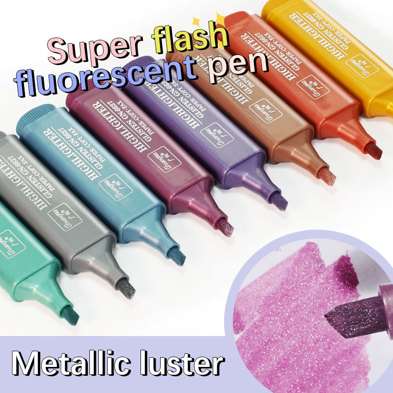 Bút highlight 14 màu bút đánh dấu highlight dạ quang nhiều màu bút nhũ ...