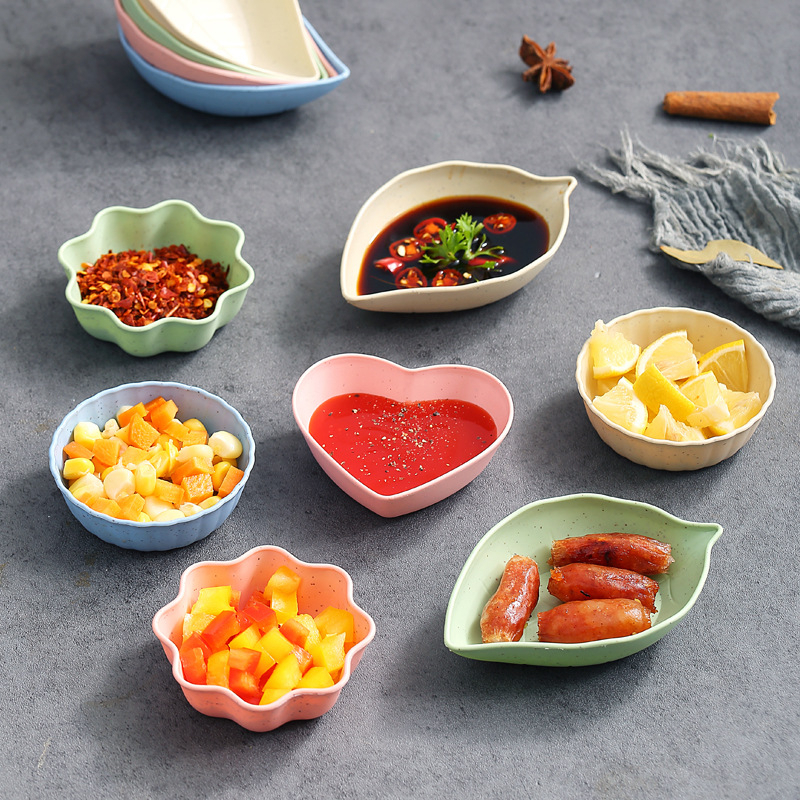 Đĩa Đựng Nước Chấm / Giấm Hình Hoa Mận / Lá Bằng Lúa Mạch Kiểu Nhật Bản Độc Đáo Tiện Dụng Cho Nhà Bếp