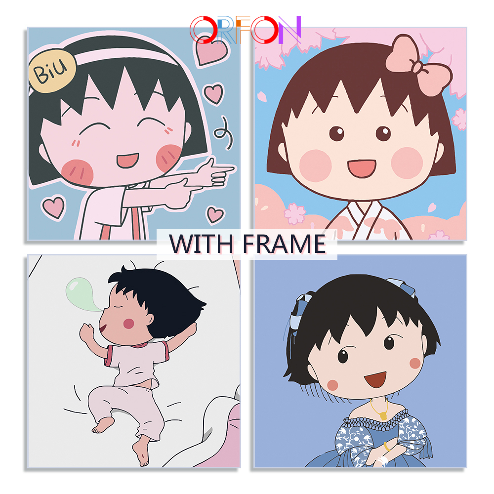 【ORFON】Tranh tô màu theo số 20*20/30*30cm có khung·vẽ tay cho trẻ em ...