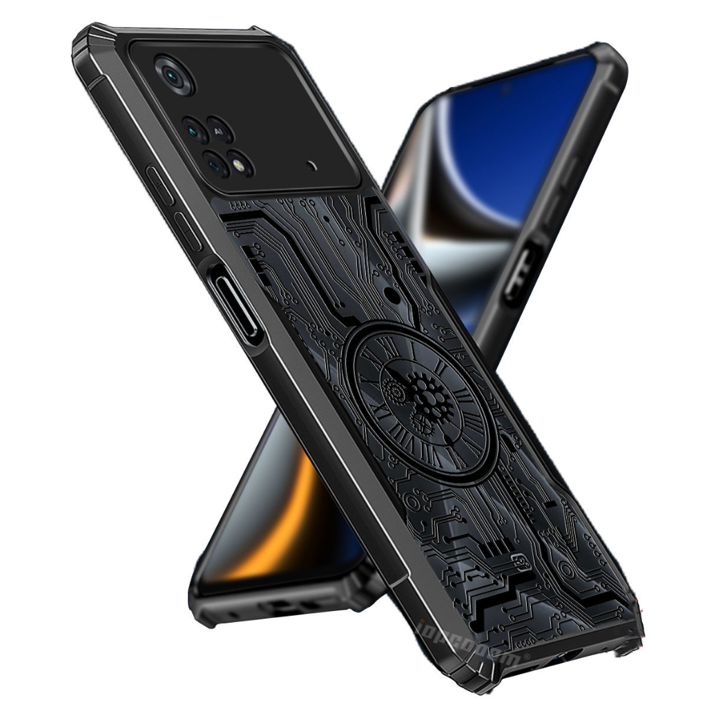 Vỏ mặt số cơ khí Xiaomi POCO X4 X5 Pro M7 M5S M5 4G M4 Pro 5G Vỏ chống sốc trong suốt Túi khí Vỏ mặt số kiểu kim loại