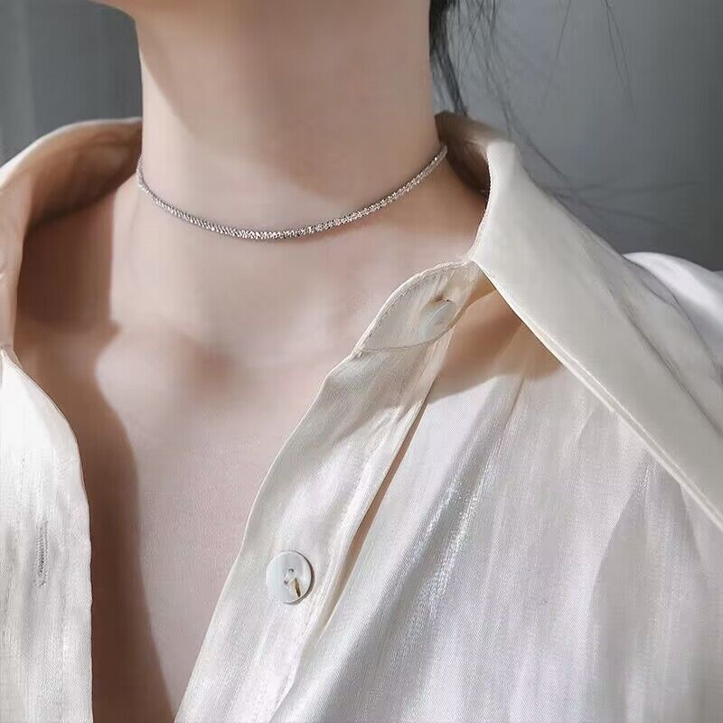 Ảnh Vòng cổ CRRJU 008 mạ bạc 925 thiết kế đơn giản thời trang 4