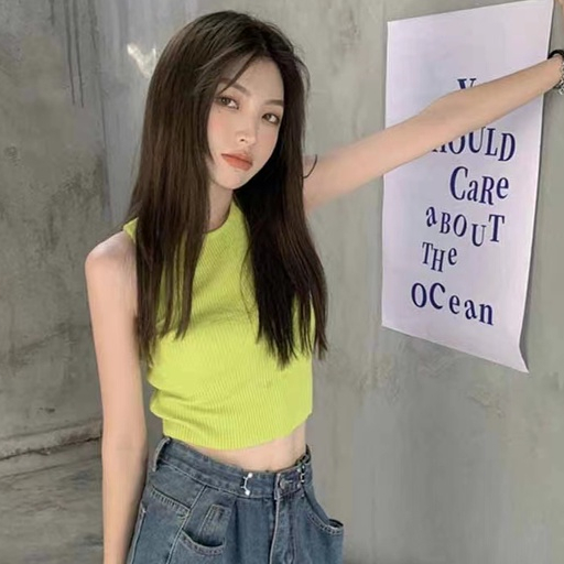 Áo Dệt Kim Hai Dây Mùa Hè Phong Cách Pháp Ngọt Ngào Kiểu Mới