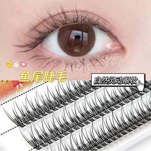 1 Hộp 120 Cụm Đuôi Cá Phong Cách Ghép Lông Mi Siêu Nhiên Mềm Mại Trang Điểm Lông Mi Mô Phỏng Cụm Đơn Phân Đoạn Lông Mi