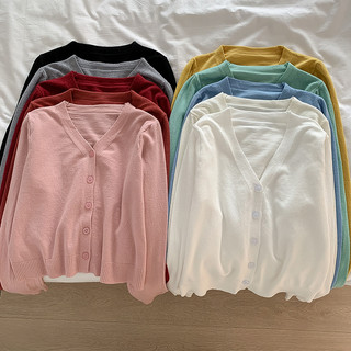 Áo Khoác Cardigan Dệt Kim Tay Dài Dáng Rộng Thời Trang Hàn Quốc Cho Nữ
