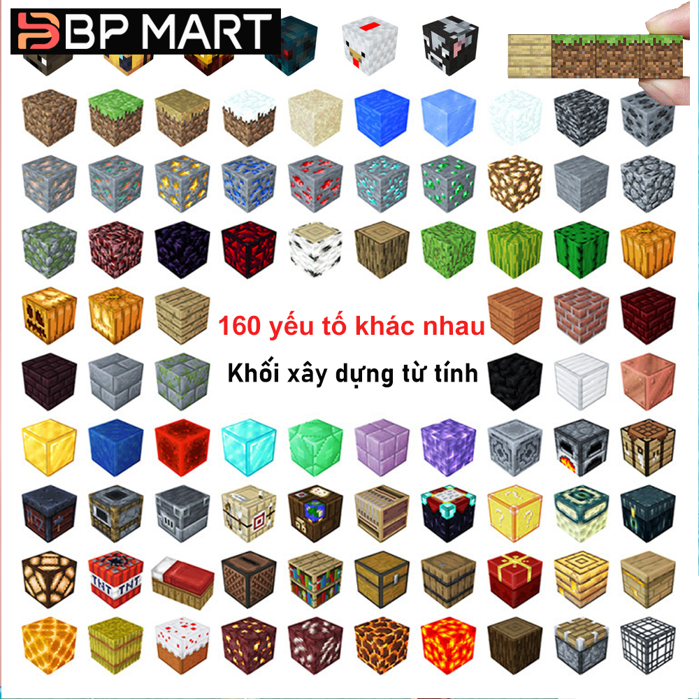 BP MART Bộ Đồ Chơi Lắp Ráp Khối lập phương Minecraft Bằng Nam Châm DIY ...