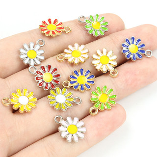 Set 20 Mặt Vòng cổ Hình Hoa Cúc Bằng Hợp Kim Tráng Men Phong Cách Hàn Quốc Ngọt Ngào DIY