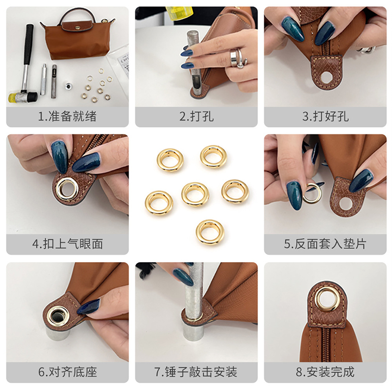 Phụ Kiện Vòng Kim Loại Tròn Mở Nắp Túi Xách diy