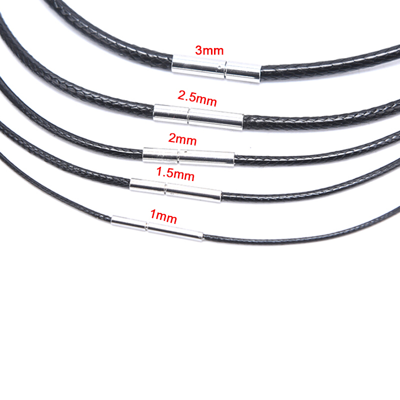 Vòng Cổ Choker Da Sáp Đen Với Khóa Xoay Thép Không Gỉ