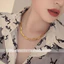 Dây chuyền titan không gỉ mạ vàng 18k thiết kế xoắn chéo thời trang sang trọng dành cho nữ