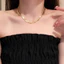 Dây chuyền titan không gỉ mạ vàng 18k thiết kế xoắn chéo thời trang sang trọng dành cho nữ