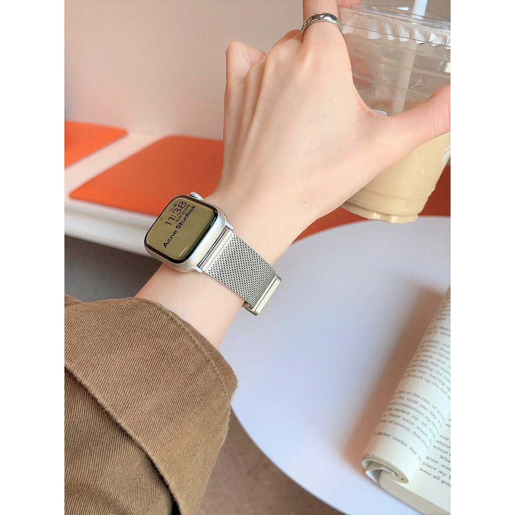 Dây đeo lưới nam châm nữ bằng thép không gỉ chống phai màu cho Apple Watch S11 SE3 Ultra3 S10 S9 S8 SE S7 S6 Ultra 49mm 46mm 40mm 44mm 41mm 45mm Iwatch Band