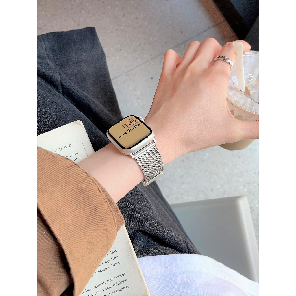 Dây đeo lưới nam châm nữ bằng thép không gỉ chống phai màu cho Apple Watch S11 SE3 Ultra3 S10 S9 S8 SE S7 S6 Ultra 49mm 46mm 40mm 44mm 41mm 45mm Iwatch Band