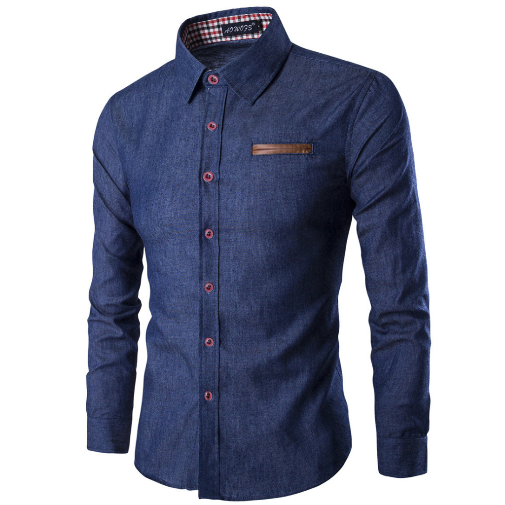 Áo Sơ Mi Nam VảI Denim Tay DàI ThờI Trang