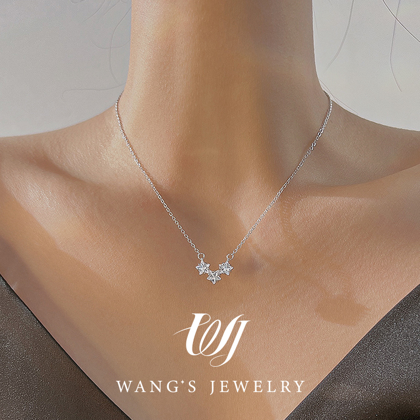 Vòng cổ Mạ Bạc 925 Hình Ngôi Sao Nhỏ Sang Trọng Cho Nam Nữ
