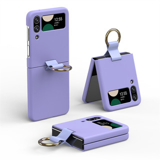 Ốp Điện Thoại Pc Cứng Có Vòng Nhẫn Kim Loại Thân Thiện Với Da Cho Samsung Galaxy Z Flip 4 Z Flip 3 Z Flilp 4 3