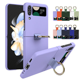 Ốp Điện Thoại Pc Cứng Có Vòng Nhẫn Kim Loại Thân Thiện Với Da Cho Samsung Galaxy Z Flip 4 Z Flip 3 Z Flilp 4 3