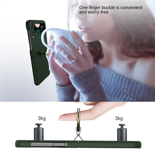 Ốp Điện Thoại Pc Cứng Có Vòng Nhẫn Kim Loại Thân Thiện Với Da Cho Samsung Galaxy Z Flip 4 Z Flip 3 Z Flilp 4 3