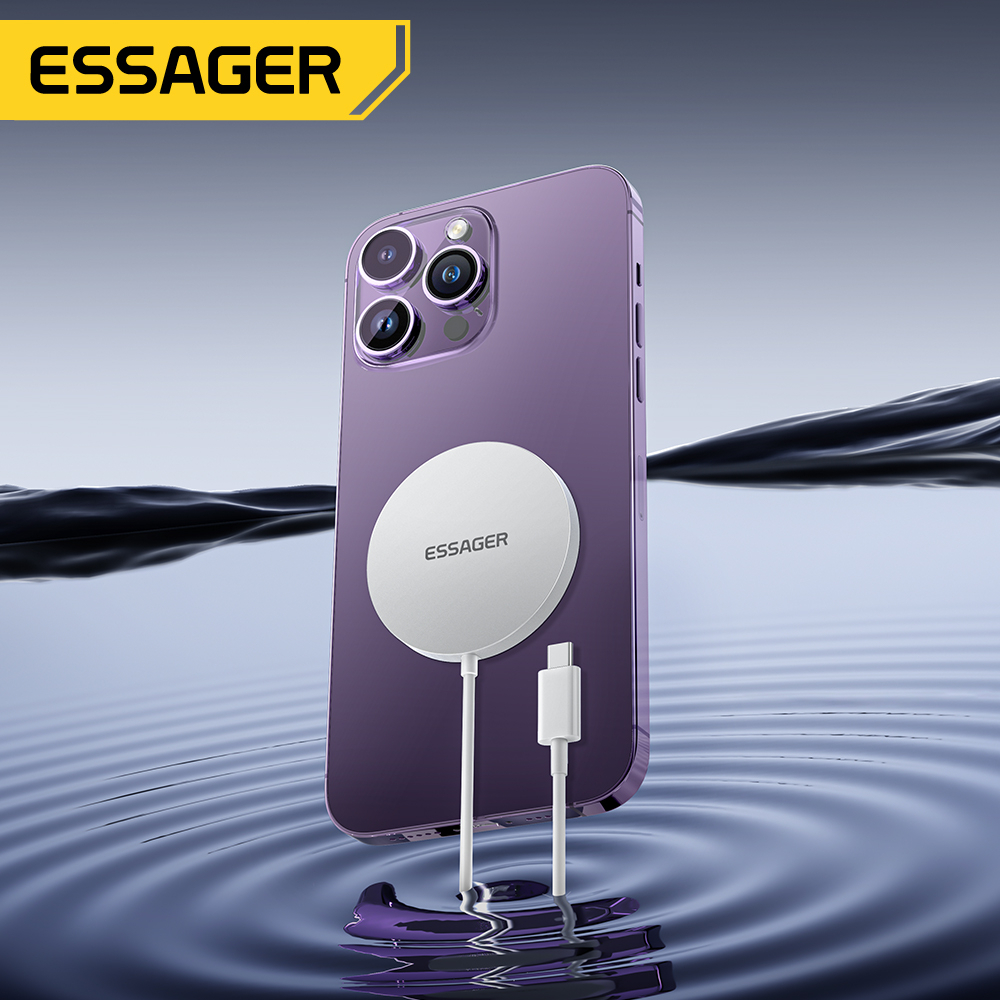 Ảnh Bộ sạc nhanh không dây ESSAGER từ tính 15w thích hợp cho điện thoại ios / samsung 1
