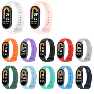 Dây Đeo Thay Thế Chất Liệu Silicone Màu Trơn Cho Xiaomi Band 8 8