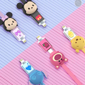 DISNEY Dây Cáp Sạc Nhanh 4 Trong 1 1.1m Giao Diện USB Type-c Họa Tiết Mickey / Minnie / Stitch / Winnie The Pooh Đáng Yêu Max 60W