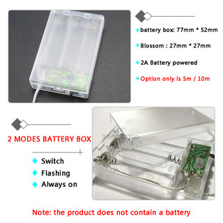 10m Hoa Anh Đào Cổ Tích Đèn LED Dây Chạy Bằng Pin Vòng Hoa Ánh Sáng Pha Lê Hoa Phòng Cưới Giáng Sinh Trang Trí Chiếu Sáng